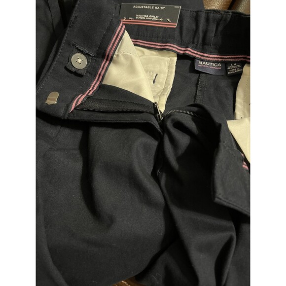 Nautica School Uniform Twill Skinny Fit Straight Leg Pants Size 14 Navy Blue - Picture 5 of 5